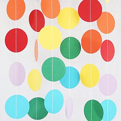 Chloe Elizabeth Circle Dots Party Party Garland Freatherp Centrop - Circus Rainbow