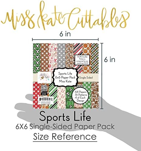 6x6 Pattern Paper Pack - Sports Life - Para Summer Scrapbook Premium Premium Paper Specialty Paper de 6 x6 coleção inclui 64 folhas