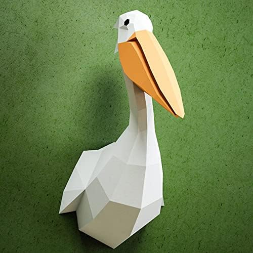 Pelican Shape Geométrico Origami Puzzle 3D Modelo de papel Diy decoração de parede de parede artesanal escultura de papel