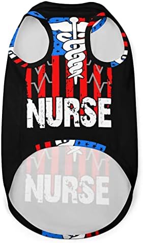 Enfermeira patriótica americana EUA bandeira camisetas de cachorro roupas de cachorro de cachorro