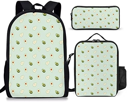 ROFTIDZO Backpack de 3 peças com caixa de caneta para lanche para meninas, capa de lancho para lanchone