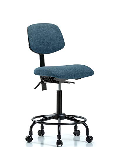 Labtech Seating LT42540 Cadeira de bancada média, tecido, base de tubo redondo -tilt, rodízios, cinza