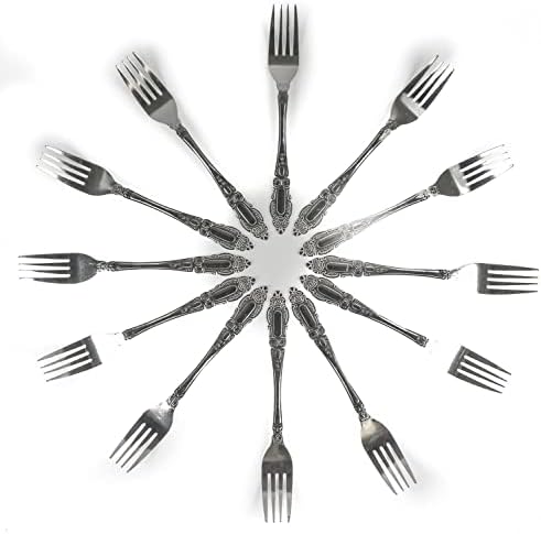 Decorrack Dinner Forks, conjunto de 24 garfos de mesa de aço inoxidável, talheres de talheres todos os dias para