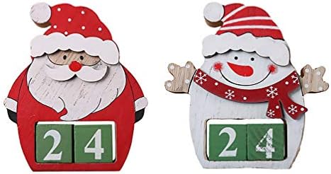 Calendário de madeira de mesa de amosfun -amigável -amigável delicado multiuso Papai Noel