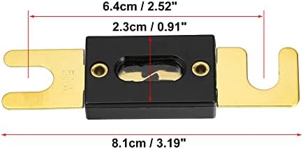 X Autohaux 3pcs Substituição de fusível 50a ANL FUSUES PARA CUSTO DE CURCHILO DE CURCHIA CDS AUDIO DE AUDIO