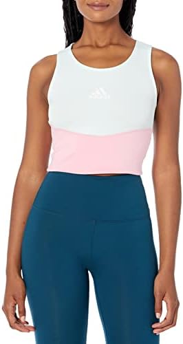 Top de colheita de 3 listras da adidas feminina