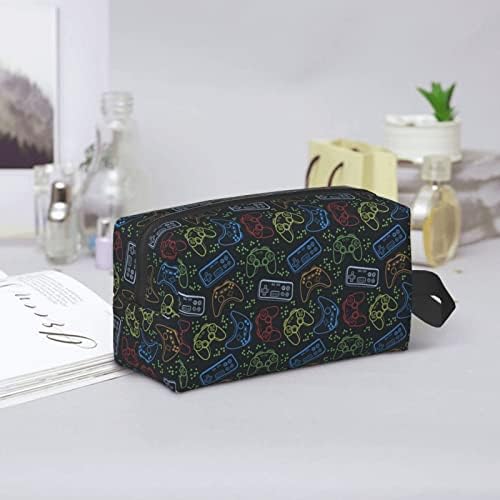 Cusdiys Travel Makeup Bag Video Game Gamer Gamer Large Cosmetic Bag Organizador para Women, meninas, homens