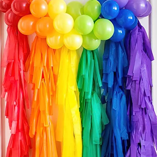 Partywoo crepe streamers 14 rolos 656 pés, pacote de streamers de festa em cores arco -íris para decorações de festas,