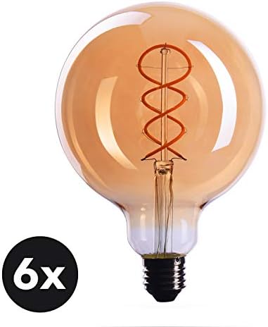 Crown LED 6X Edison Lâmpada E26 Base Base Bulbos Incandescentes, 110V-130V, 40 watts equivalente, lâmpada decorativa EL20 | Lâmpadas