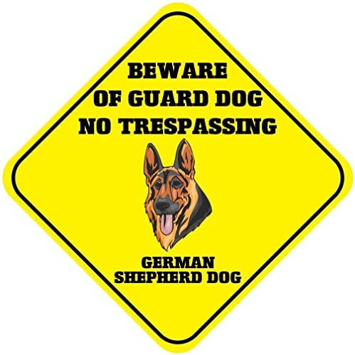 Cão de pastor alemão Cuidado com o guarda de guarda sem invasão de travessia, sinvinyl sticker 8