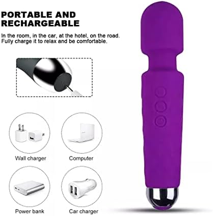 Pontos de 20 padrões de púrpura Mini Massageador USB Silicone recarregável Av Vibrator Prazer estimulação Toys 2023