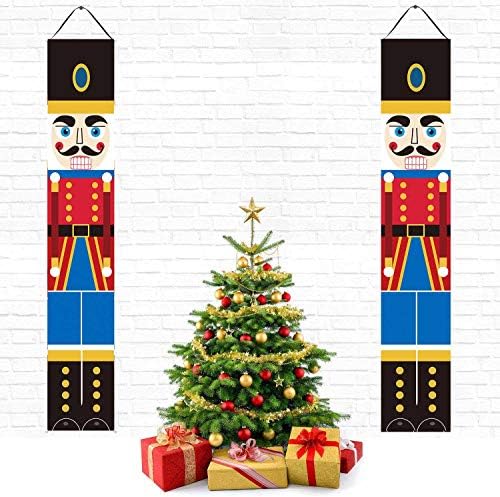 Decorações de Natal de Feewell Nutcracker - Tamanho da vida Soldado Soldado Alpendre placas - Banners de ornamentação