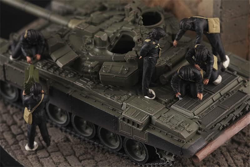 Conjunto de tripulantes de tanques russos de 6,5 figuras pintadas 1/72 resina de resina Figura pré-construída modelo