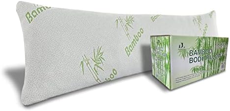 Dreamfield Linen Bamboo Pillow de corpo inteiro para adultos - Almofada de espuma de memória ralada resfriada para dormir