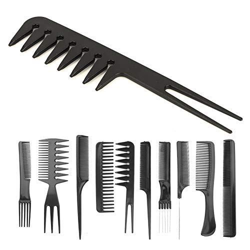 Combs, 10pcs Defina pentes profissionais de estilo de cabelo com diferentes funções disponíveis para barbeiro de salão