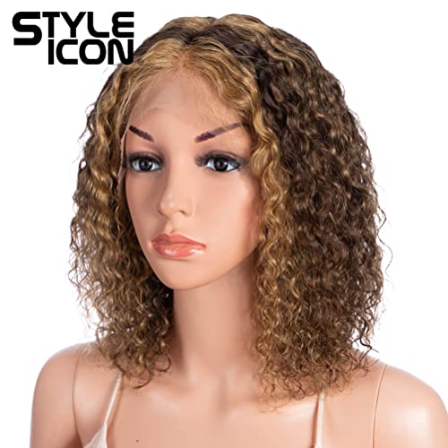 Ícone de estilo peruca de cabelo humano curto perucas encaracoladas