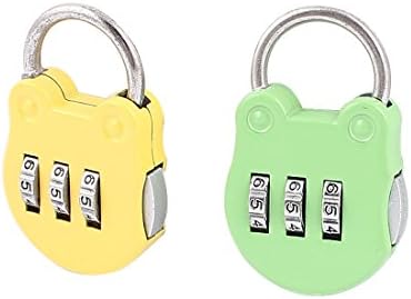 Aexit Bolsa Shape Padlocks & Hasps 0-9 Número Combinação Bloqueio de trava de cadeado amarelo Cadlocks Green 2pcs