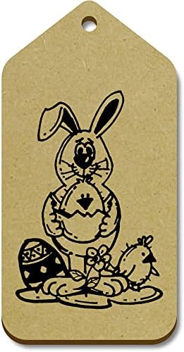 10 x 'Easter Bunny & Chicks' 66mm x 34mm de tags de presente