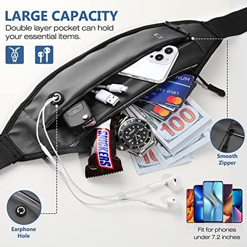 MOKO Crossbody Fanny Pack, Bolsa de esportes de faixa de cintura Bolsa da moda Sports Reflexivo Bolsa para homens