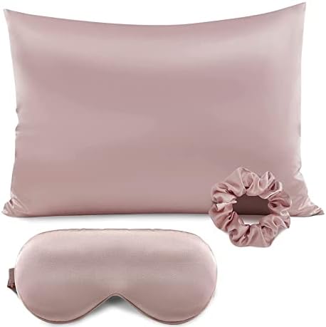 Passagem de seda de cetim de luxo sajakliy para cabelos e pele, conjunto de sono: fronha de tamanho padrão, máscara de olho