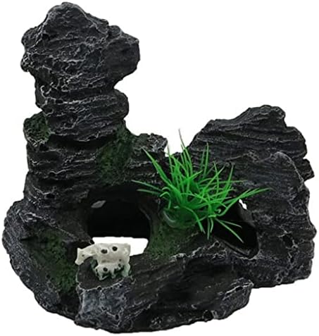 Czdyuf Aquarium Resina Rockery Mountain View Rock Cave Stone Tree Tank Ornamento Decoração Acessórios para aquários