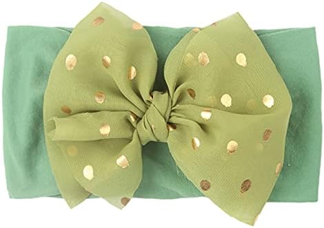 Yuyeran 6 pacote bandeira da cabeceira da bebê com chiffon lantejas polka dot big bow head bands mole headwraps taps infantil