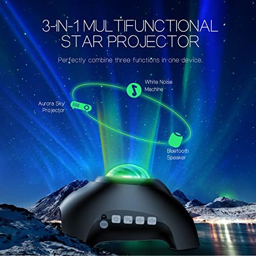 Northern Galaxy Light Aurora Projector com 33 efeitos leves, luz de luzes Night LED STAR STAR para lâmpada de nebulosa
