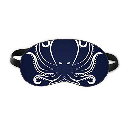 Black White Octopus Marine Life Padrão Sleep Sleep Shield Soft Night Blindfold Shade Cover