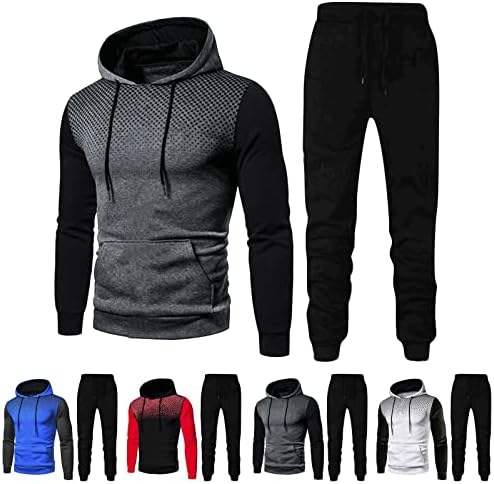 Ternos de 2 peças de Jinfe para homens-esportes definidos e outono e inverno Conjunto de lazer-sweatshirts zíper-calças-calças