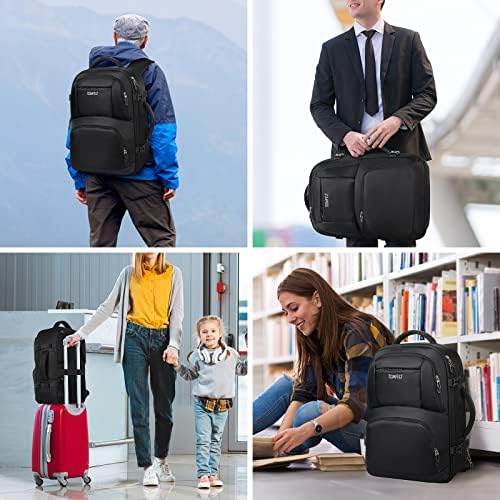 Backpack de Travel Backpack, Backpacks para homens com 3 cubos de embalagem, vôo de vôo de laptop de 17,3 polegadas de