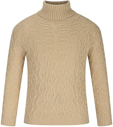 Masculino Turtlenck Sweater Moda Slim Fit Solid Winter Base camada camisa de mangas compridas Tops de malha de cabo de diamante