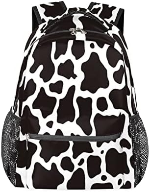 Livro da Escola de Backpack da Cow Print para crianças meninos meninas, textura animal mochilas Bolsa Bolsa Viajar Caminhando