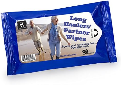 Encontra lenços de parceiros de Long Haulers - Casal Sênior Feliz em Design de Praia - Limpos úmidos para mulheres