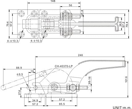 CLAMPTEK CLAMPS PLAÇÕES PULL ACTION ACHATE CLAMPLA TIPO DE TOLHAÇÃO CLAMP CH-40370 com gancho em forma de U