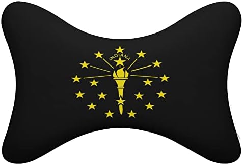 Almofada do pescoço do carro do carro da bandeira do estado de Indiana 2 PCs Cabeça de cabeça respirável