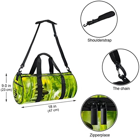 Meditação Folhas de pedra Duffel ombro de bolsa de lona de lona para ginástica para a dança esportiva de viagem Weekender