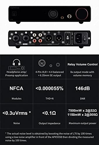 Topping L70 AMP de fone de ouvido NFCA totalmente equilibrado-4-PIN-XLR/4,4mm Balanced/6,35mm Se fone de ouvido SENHONEGEM