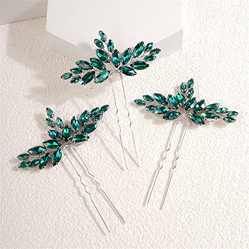 Kercisbeauty 3pcs Blue Crystal Bohemian Pins para noivas de casamento noiva