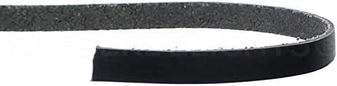 CleverDelights Black 1/4 Cordão plano - 25 pés - 6,3 mm de couro genuíno