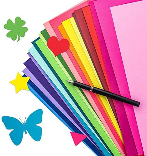 60 folhas Cardstock colorido, 28 cores variadas 250gsm A4 Tamanho, papel de cartolina impressa em dupla face, cartolina