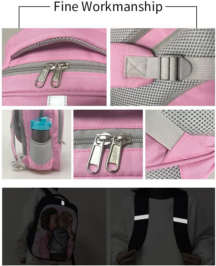 Backpack de desenho animado de Kofot, impressão 3D Mochilas rosa Mochilas Local de lancheira Combinação de lanchonete-4