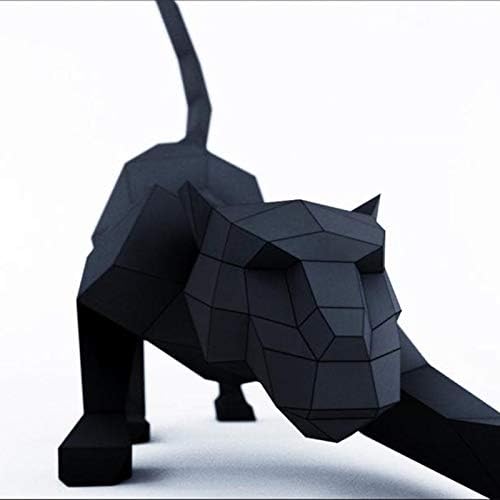 Wll-dp pantera preta forma papel artesanato artesanal de origami quebra