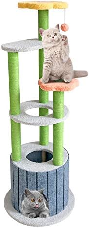 Sennaux 51in Cat Tree Multi-Level Tower Tower Cat Condomínio Atividade Cat Tree com sisal arranhando pós-gato escalada torre