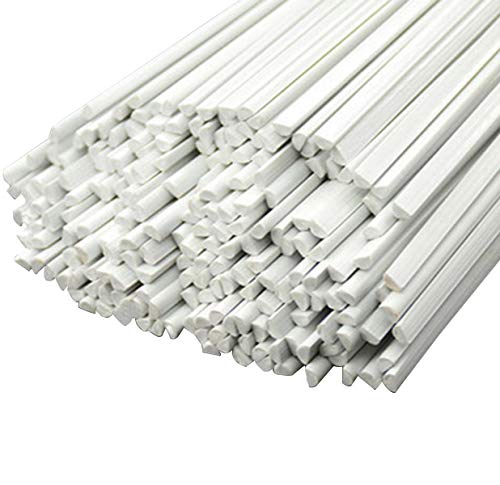 CGjiogujio 20pcs abs estireno plástico meia barra de barra redonda 2 mm dia. 9,85 branco longo