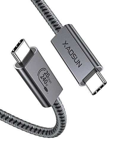 240W Cabo USB C para USB C, Xaosun USB C 3.2 Gen 2x2 Video Cable com carregamento de 240w, 4K@60Hz, Dados de 20 Gbps