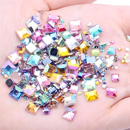 Strass acrílico de unhas quadradas quadradas 4mm 2G 90pcs para artesanato Scrapbooking Diy Roupos Uil Art Decoration -