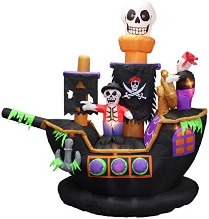BODOS BZB 7 pés Halloween Esqueletos infláveis ​​fantasmas em luzes piratas decoração de decoração de férias internas ao ar livre,
