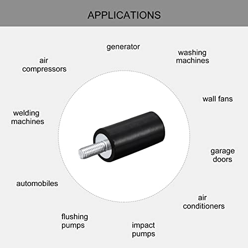 UXCELL RORBORAGEM MONTAÇÕES DE RORANTE 8PCS M5 MAIO/FEMANHO ISOLADOR DE ISOLADOR DE VIBRAÇÃO MAIS ABERSURADOR DA GARAGEM