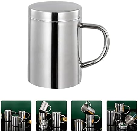 Bestonzon expresso de café xícara 3 pacote 440 ml de aço inoxidável aço inoxidável uísque caneca dupla camada de cerveja