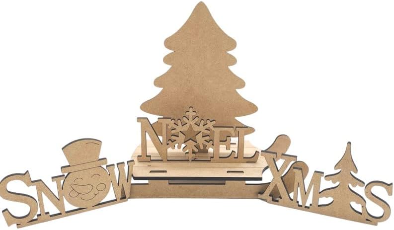 Decoração de Mantel de trenó de Natal | Decorações de madeira da lareira | Decoração do Sleigh Sleigh do Papai Noel | Decoração